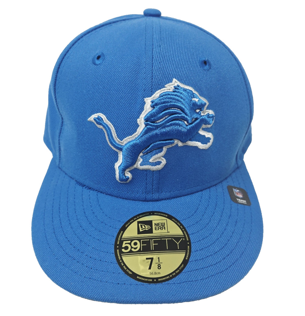 Detroit Lions New Era 59FIFTY Fitted Baseball Cap Men's 7 1/8 Blue NFL Hat